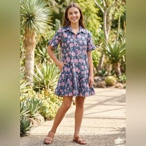 NWT Womens Anna Maria Paletti Gisella  Short Sleeve Floral Dress 44 US/M ($330)